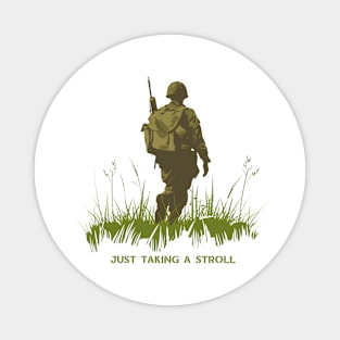 Just Taking A Stroll WW2 Soldier Magnet